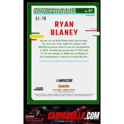 2024 Donruss #61 Ryan Blaney Optic Pink Velocity #/79