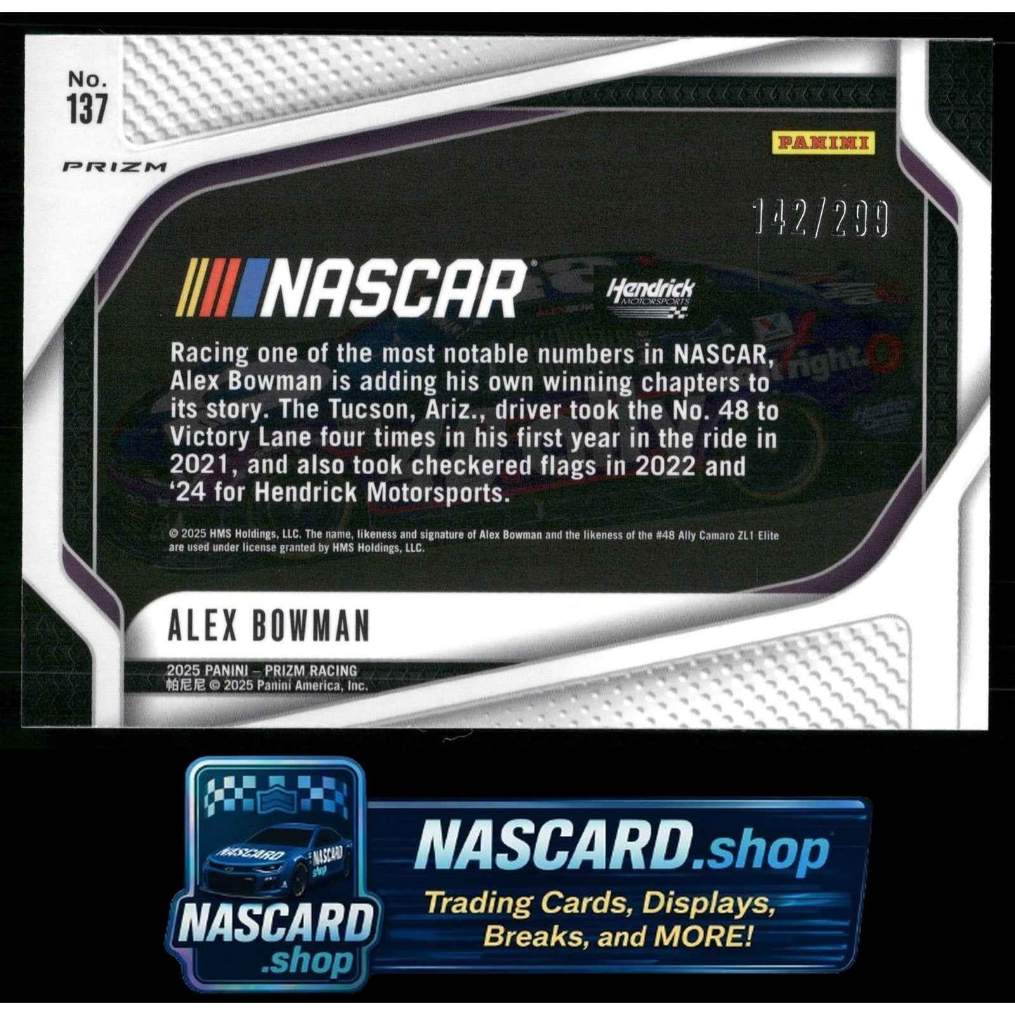 2025 Panini Prizm #137 Alex Bowman Pulsar #/299