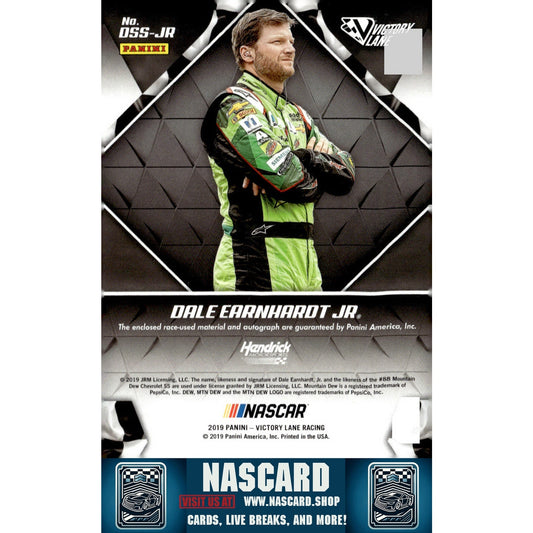 2019 Panini Victory Lane Dale Earnhardt Jr Dual Swatch Signatures Red #/25 - NASCARD.shop