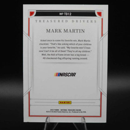 2023 National Treasures Treasured Drivers #TD12 Mark Martin /25 - NASCARD.shop