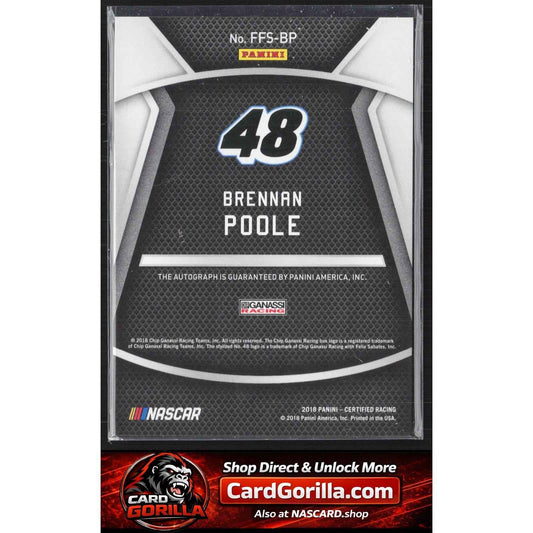 2018 Panini Certified #FFS-BP Brennan Poole Fresh Faces Signatures #/199