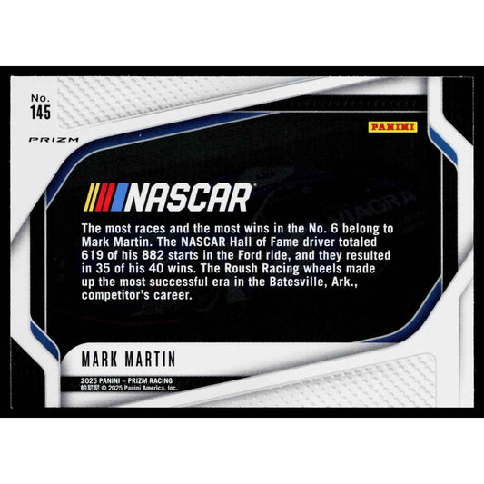 2025 Panini Prizm #145 Mark Martin White Sparkle