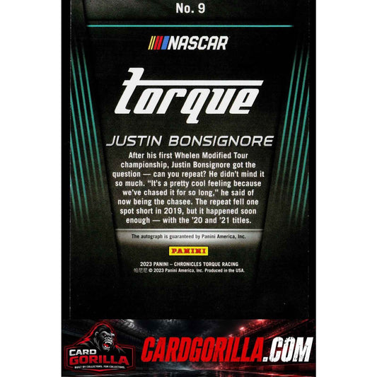 2023 Panini Chronicles #9 Justin Bonsignore Torque Autographs RC