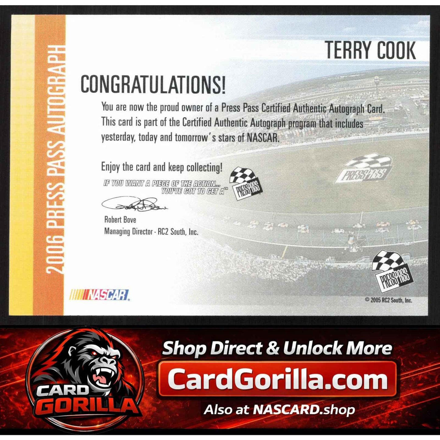 2006 Press Pass #NNO Terry Cook Autographs