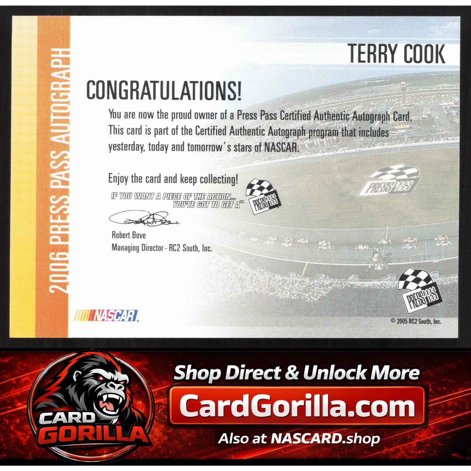 2006 Press Pass #NNO Terry Cook Autographs
