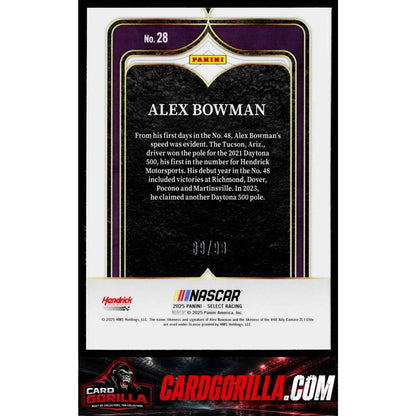 2025 Panini Select #28 Alex Bowman Select Numbers Red Prizms #/99
