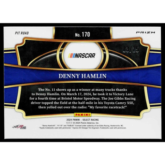 2024 Panini Select #170 Denny Hamlin Tie-Dye Prizms #/25