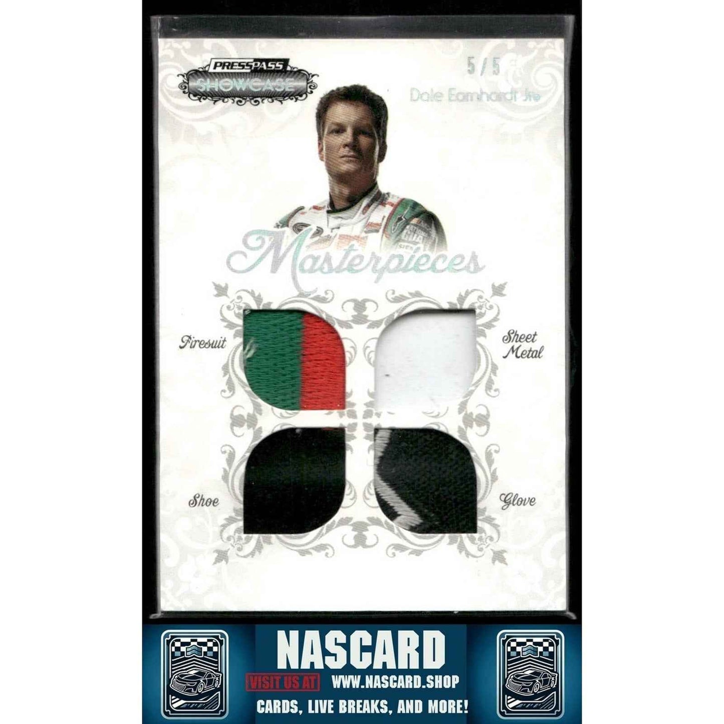 2012 Press Pass Showcase Masterpieces Memorabilia HoloFoil Dale Earnhardt Jr 5/5 - NASCARD.shop