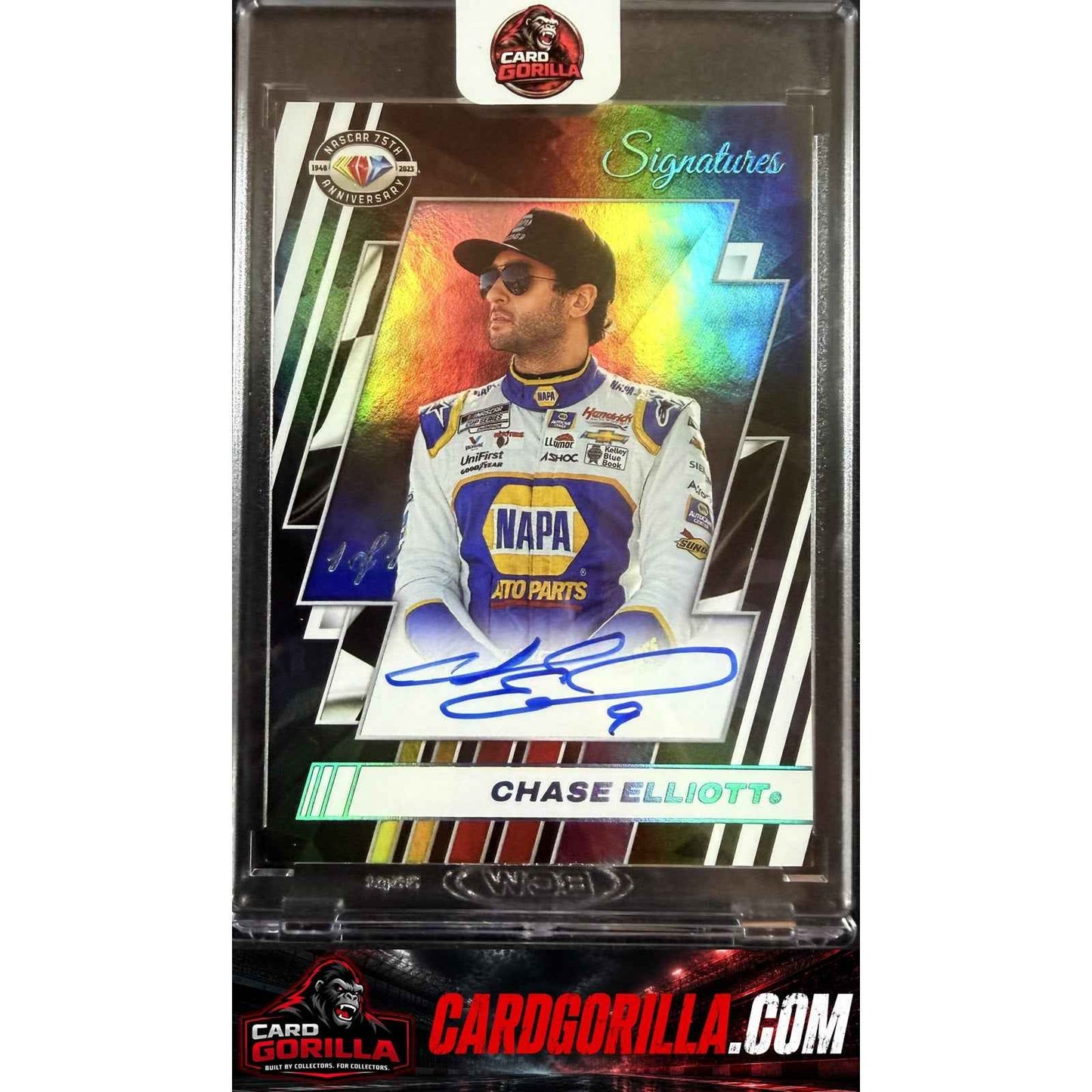 2026 Donruss Chase Elliott NASCAR 75th Anniversary Signatures Holo Platinum #1/1