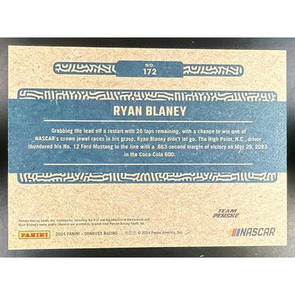 2024 Panini Donruss Ryan Blaney #172 Artist Proof 16/25 Season Highlight