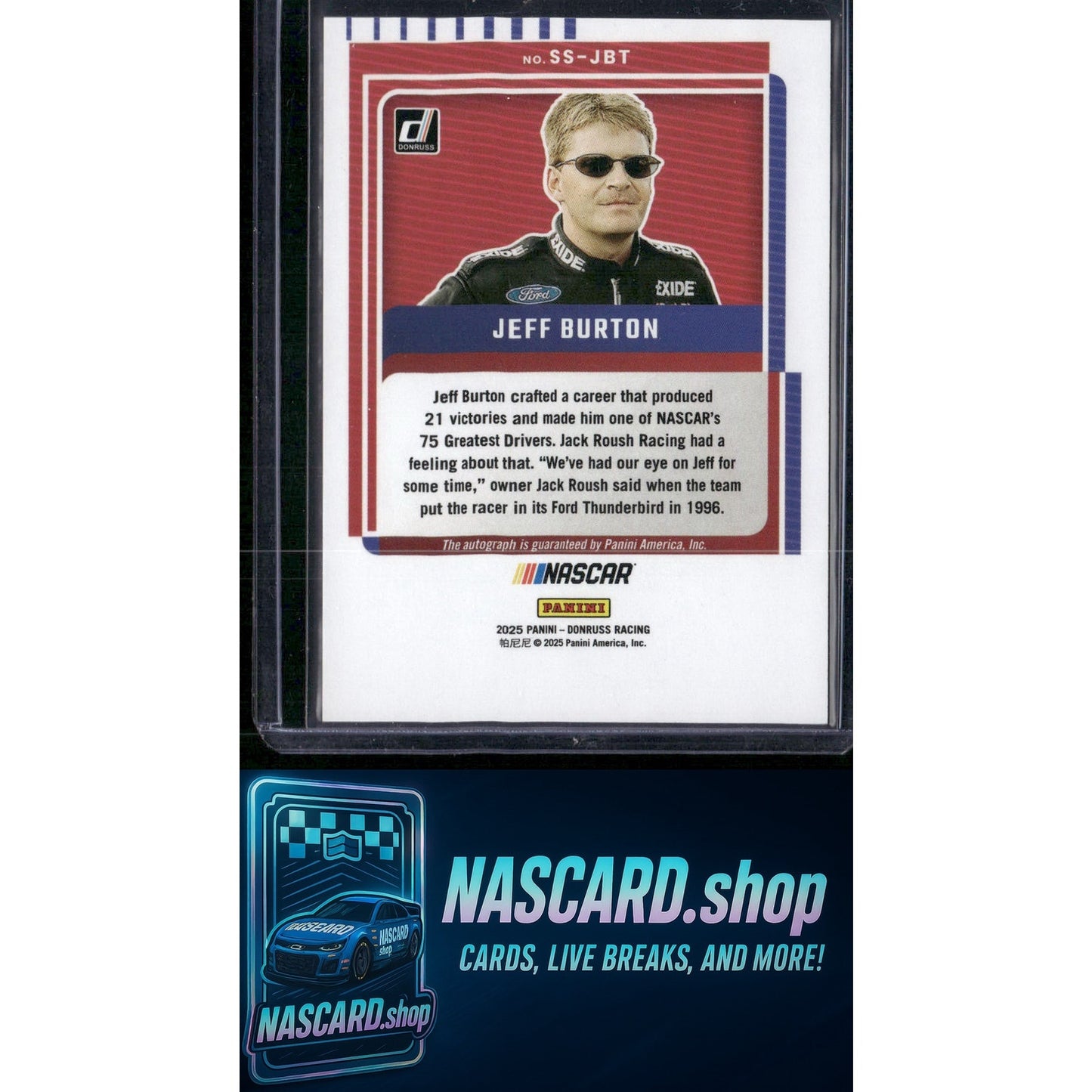 2025 Donruss #SS-JBT Jeff Burton Signature Series Blue Xplosion #/25 - Card Gorilla