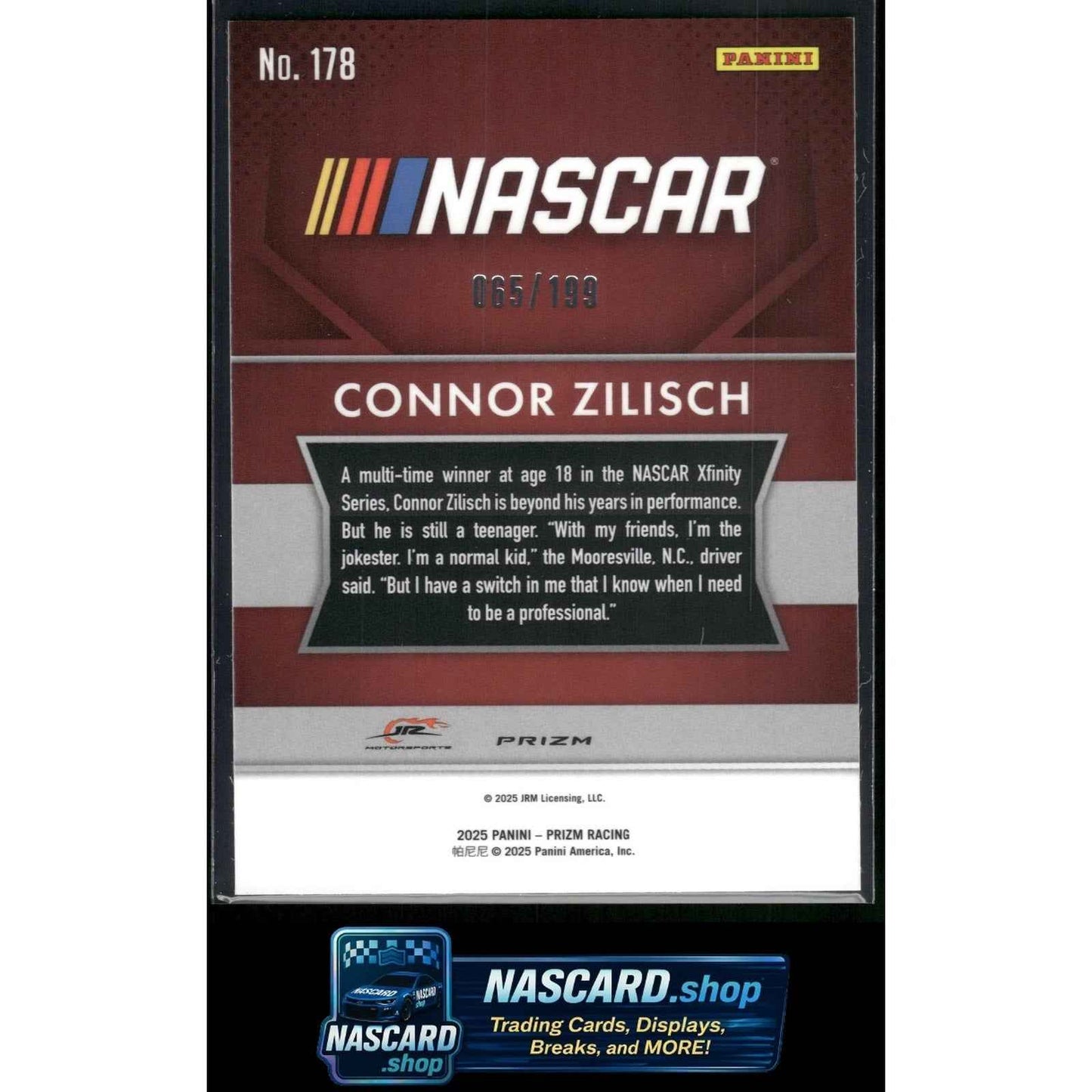 2025 Panini Prizm #178 Connor Zilisch Blue #/199