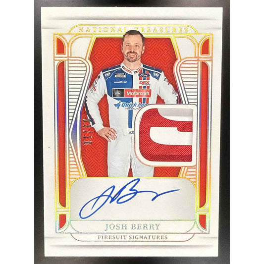 2025 Panini National Treasures Josh Berry #1 Firesuit Signatures Holo Gold /10