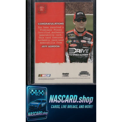 2011 Press Pass Legends #PP-JG Jeff Gordon Prominent Pieces Purple #/15 - Card Gorilla