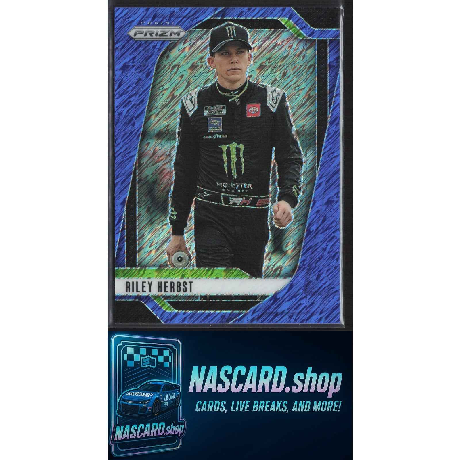 2025 Panini Prizm #76 Riley Herbst FOTL Blue Shimmer #/10