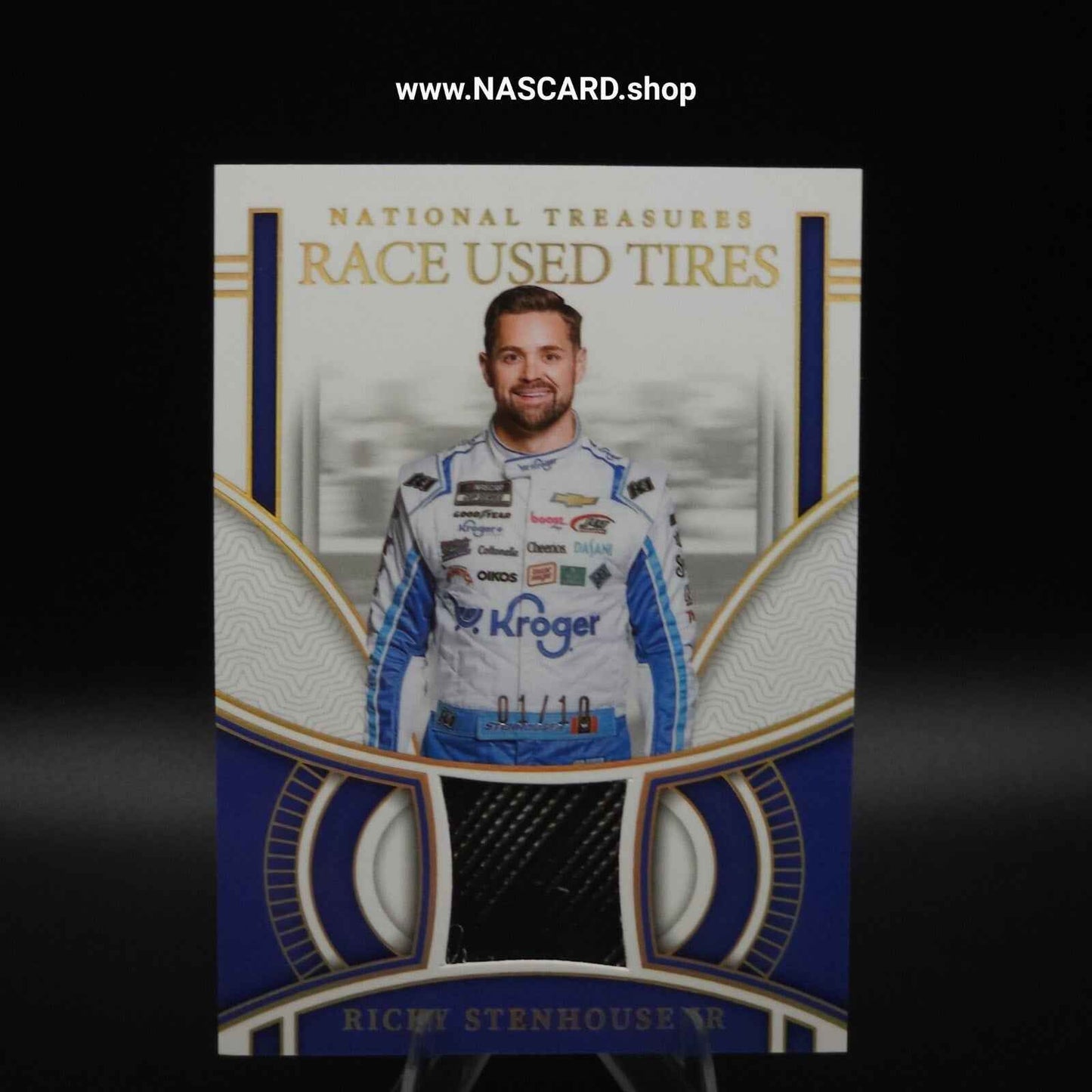 2024 National Treasures Race Used Tires Holo Gold Ricky Stenhouse Jr. 01/10 - NASCARD.shop