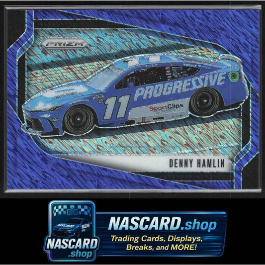 2025 Panini Prizm #114 Denny Hamlin FOTL Blue Shimmer #/10
