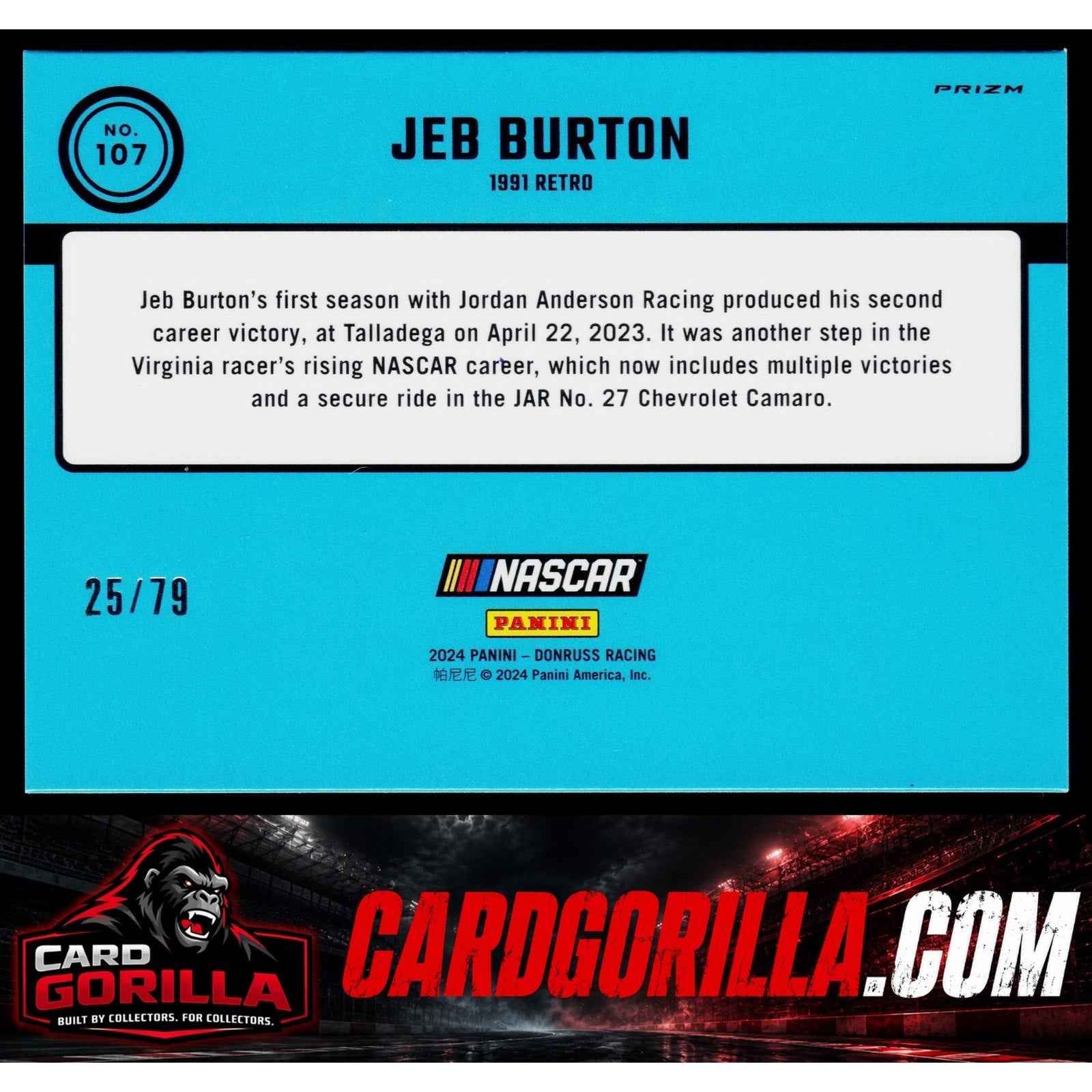 2024 Donruss #107 Jeb Burton Optic Pink Velocity #/79