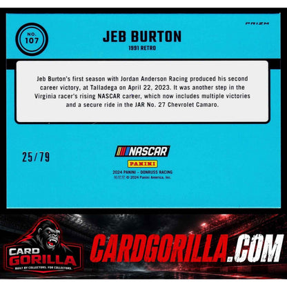 2024 Donruss #107 Jeb Burton Optic Pink Velocity #/79