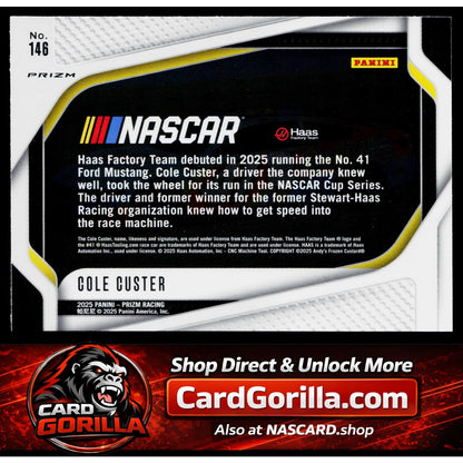 2025 Panini Prizm #146 Cole Custer White Sparkle
