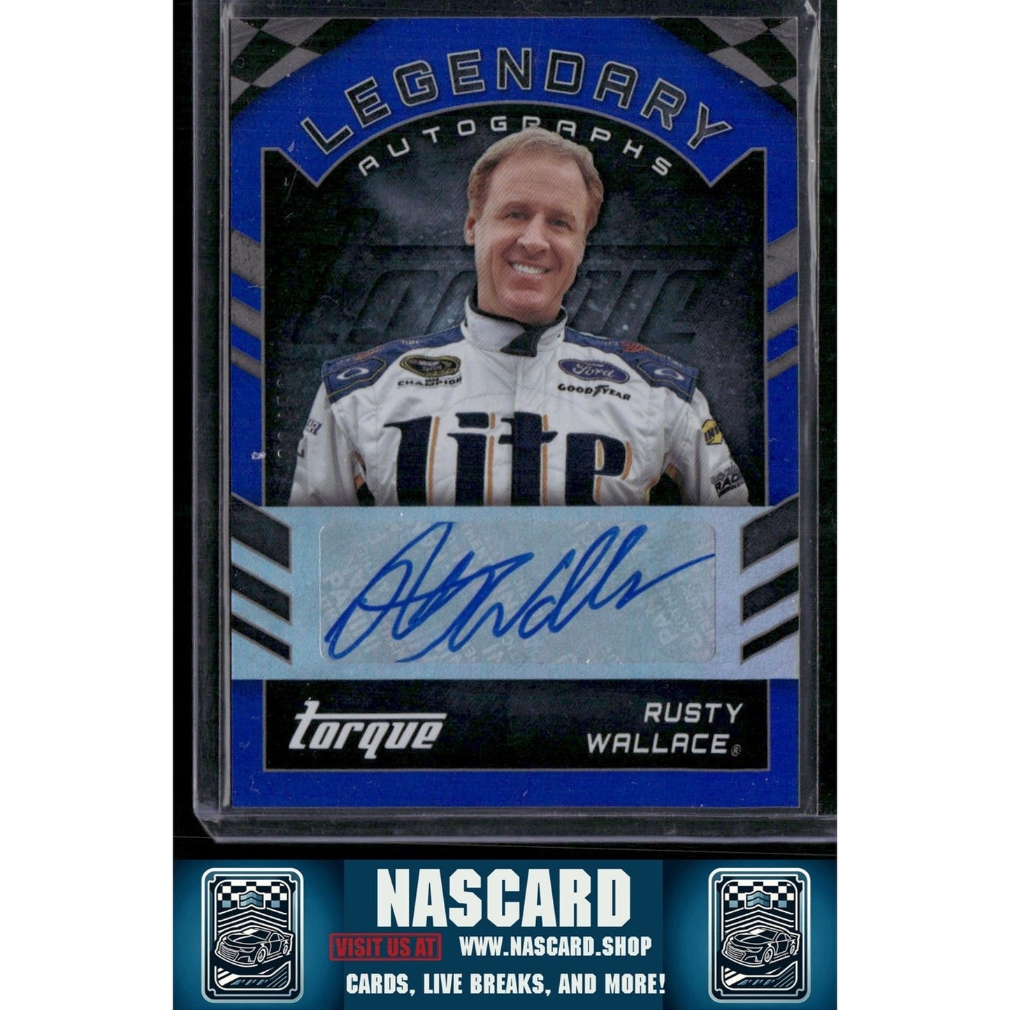 2016 Panini Torque #LA-RW Rusty Wallace Legendary Autographs Blue - NASCARD.shop