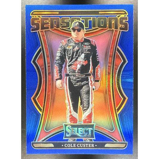 2025 Panini Select Cole Custer #22 Sensations Blue Prizm 6/49