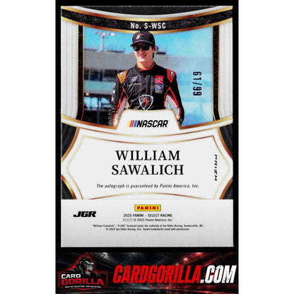 2025 Panini Select #S-WSC William Sawalich Signatures Blue Prizms #/99