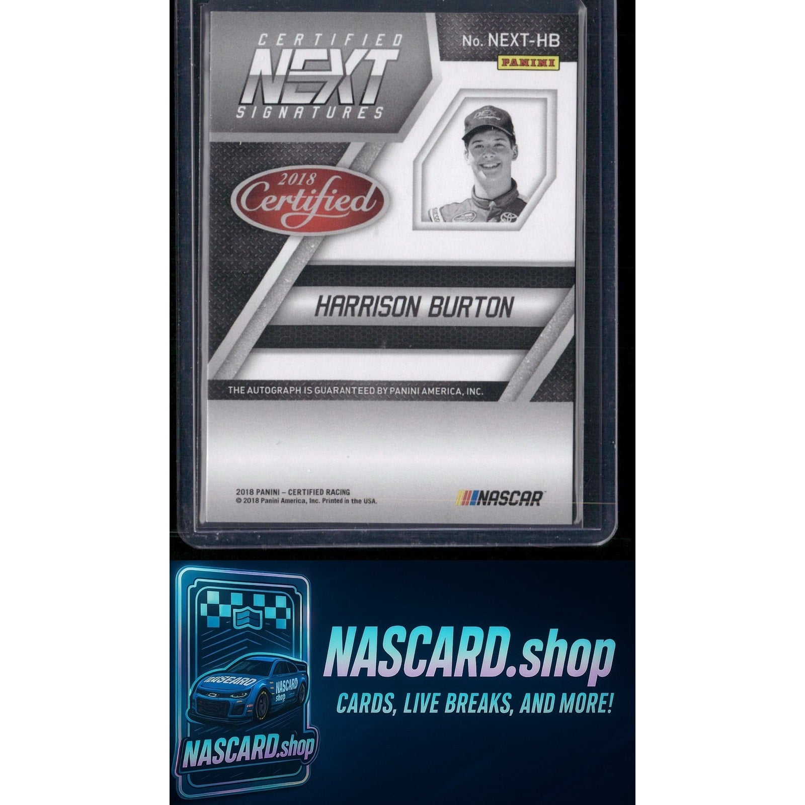 2018 Panini Certified #NEXT-HB Harrison Burton Certified Next Signatures #/249 - NASCARD.shop