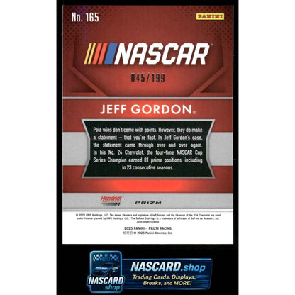 2025 Panini Prizm #165 Jeff Gordon Blue #/199