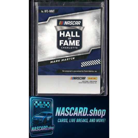2023 Panini Prime #HFS-MMT Mark Martin Hall of Fame Signatures Holo Gold #/15 - NASCARD.shop