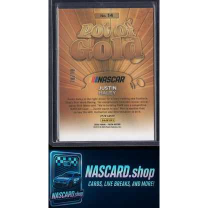 2024 Panini Prizm #14 Justin Haley Pot Of Gold Gold #10/10 - Card Gorilla