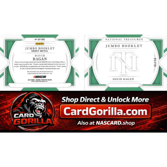 2025 National Treasures David Ragan Jumbo Booklet Sheet Metal Holo Gold #/10