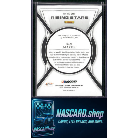 2024 Panini National Treasures #RS-SMR Sam Mayer Rising Stars Holo Gold #/10 - NASCARD.shop