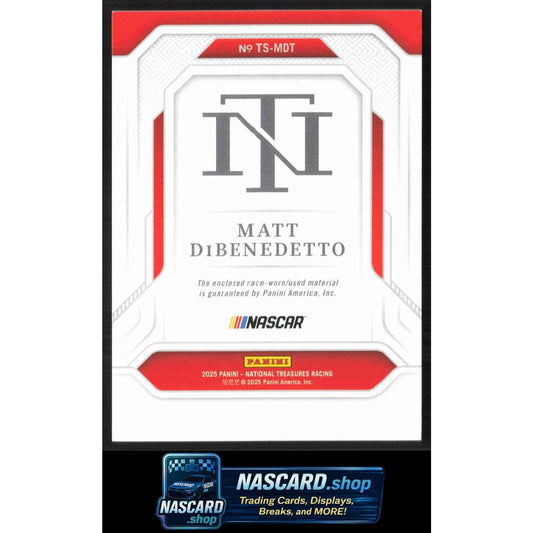 2025 Panini National Treasures Matt DiBenedetto Treasured Swatches #/75