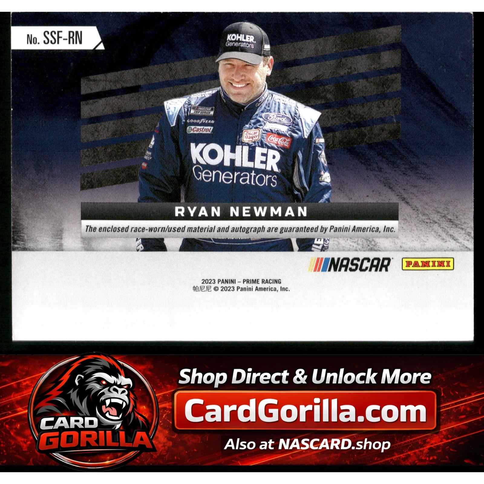 2023 Panini Prime #SSF-RN Ryan Newman Souvenir Signatures Tires #/25