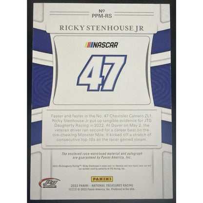 2022 Panini National Treasures Ricky Stenhouse Jr Premium Patches Midnight /5