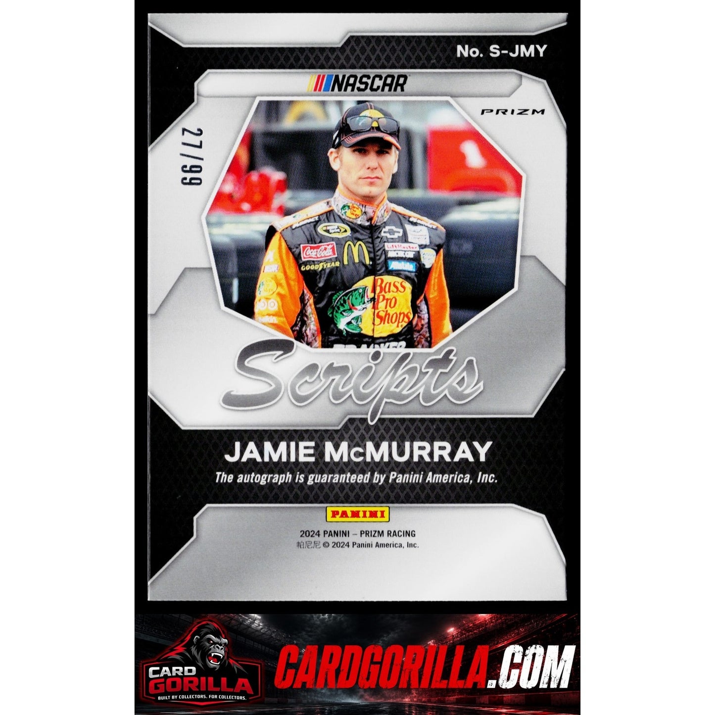 2024 Panini Prizm #S-JMY Jamie McMurray Scripts Red #/99