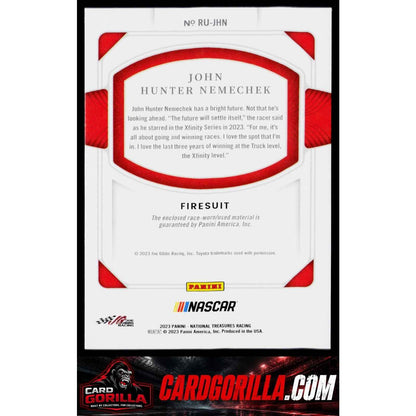2023 National Treasures John Hunter Nemechek Race Used Tires Midnight Prime #/10