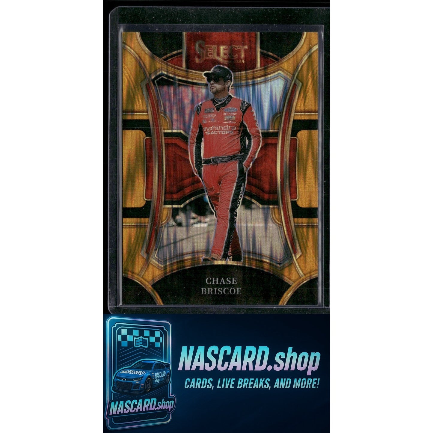 2024 Panini Select #201 Chase Briscoe Gold Flash Prizms #/10 - NASCARD.shop