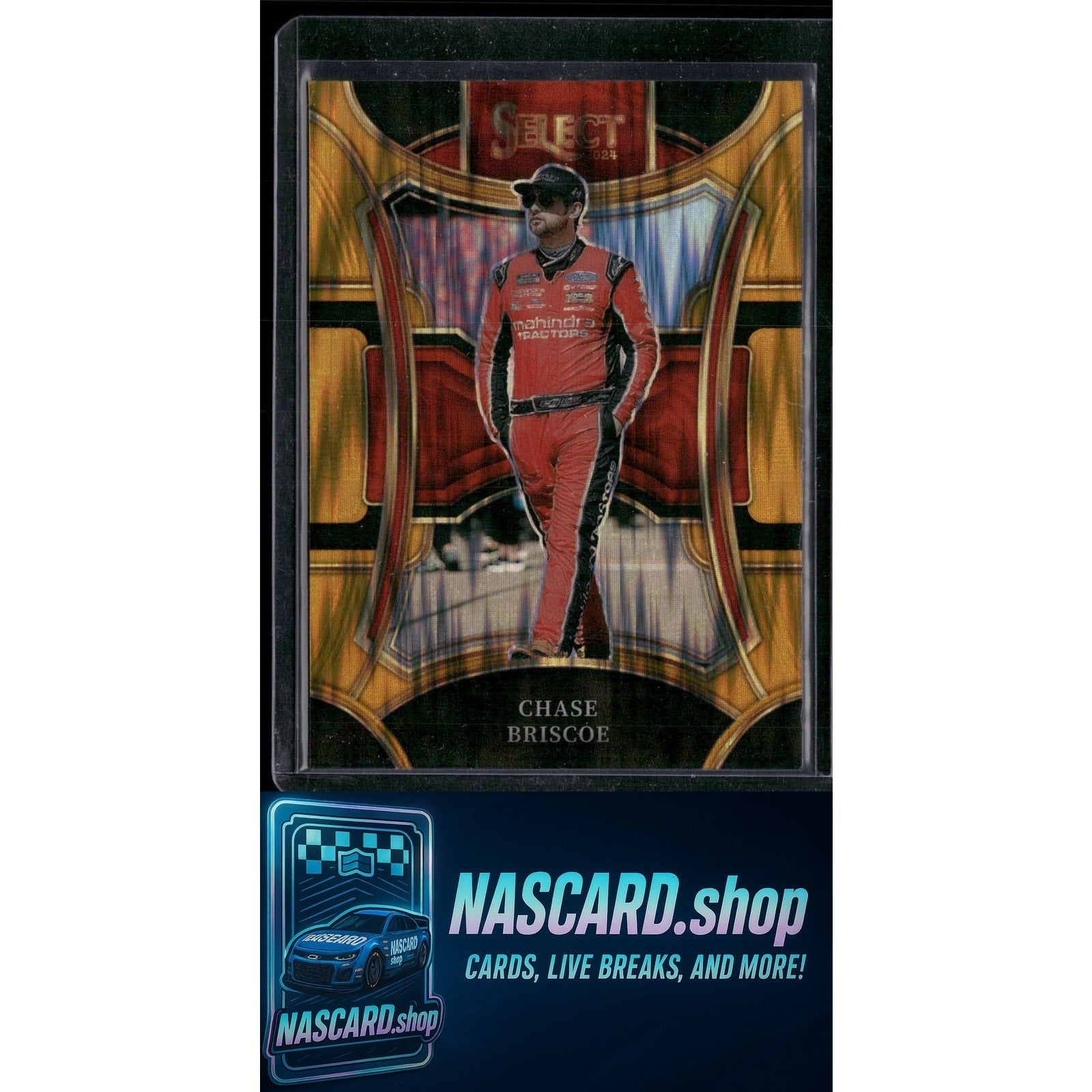 2024 Panini Select #201 Chase Briscoe Gold Flash Prizms #/10 - NASCARD.shop