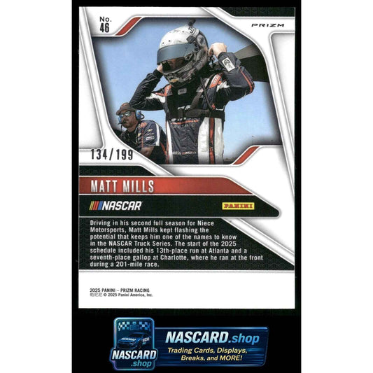 2025 Panini Prizm #46 Matt Mills Blue #/199