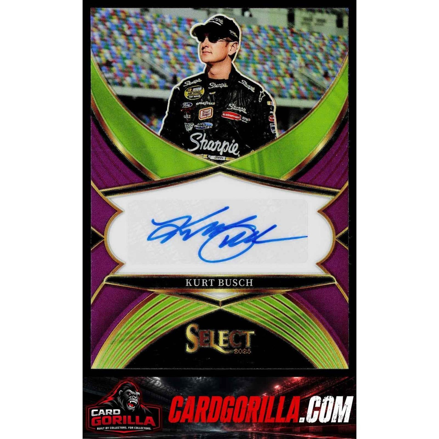 2025 Panini Select #LS-KUB Kurt Busch Legendary Signatures Purple Prizms #/49