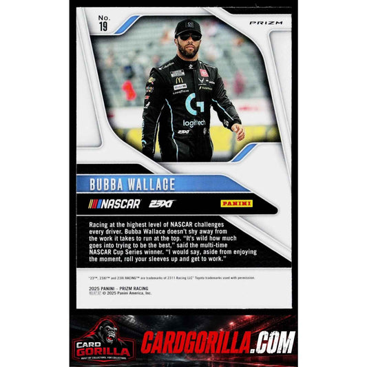 2025 Panini Prizm #19 Bubba Wallace White Sparkle