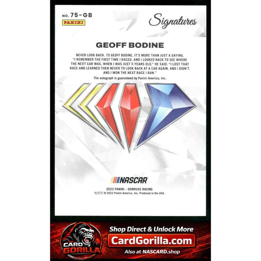 2026 Donruss #75-GB Geoff Bodine NASCAR 75th Anniversary Signatures