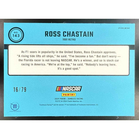 2024 Panini Donruss Ross Chastain #143 Optic Pink Velocity 16/79 Retro 91