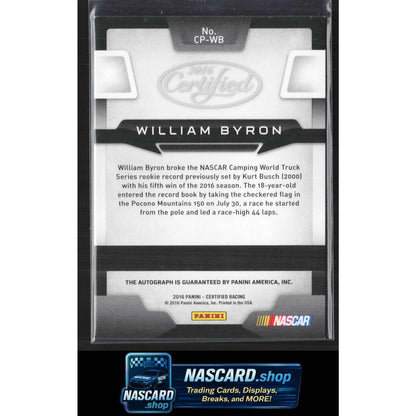 2016 Certified William Byron Certified Potential Signatures Mirror Red #/40 RC