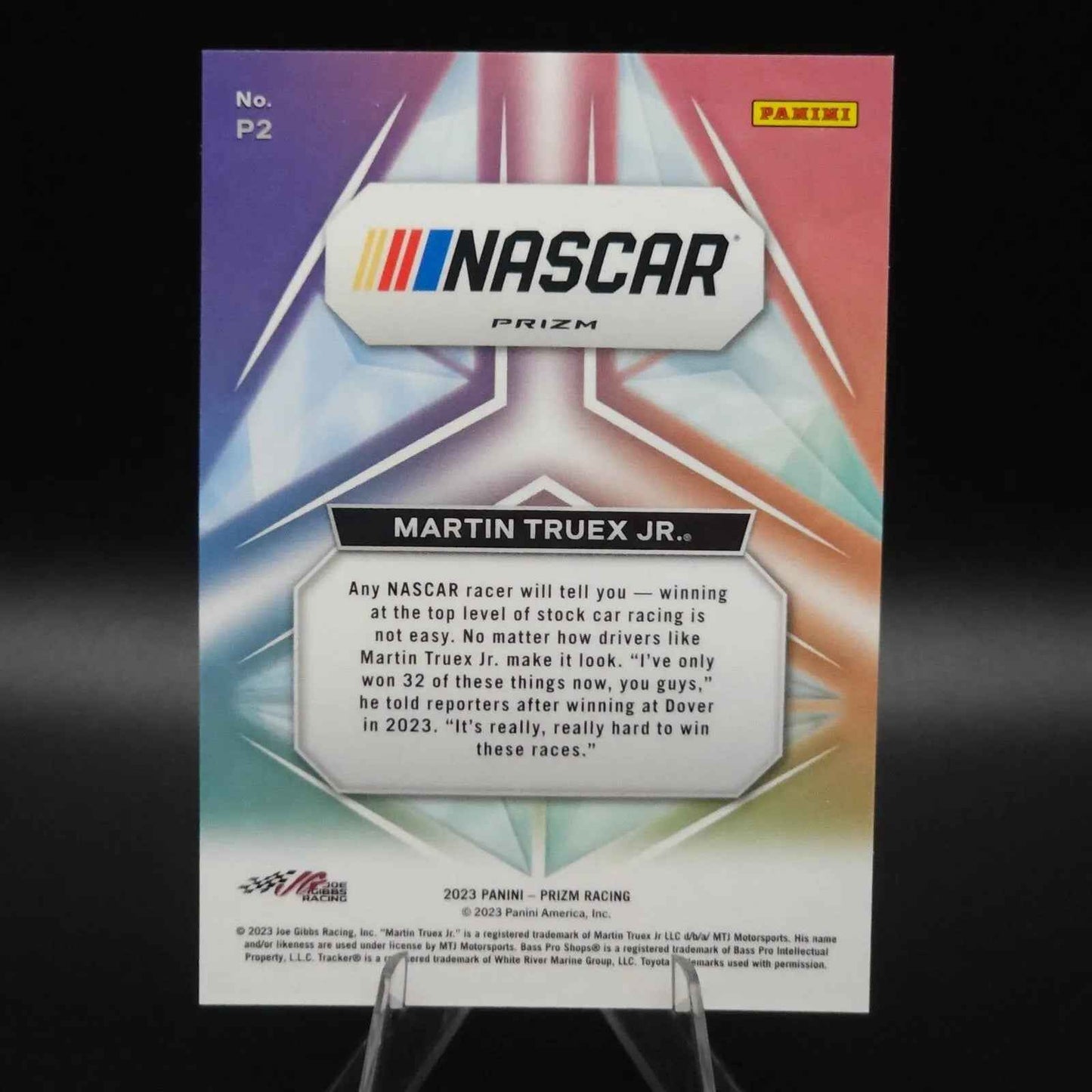 2023 Panini Prizm - Prizmatic Martin Truex Jr. #P2 White Sparkle Prizm - NASCARD.shop