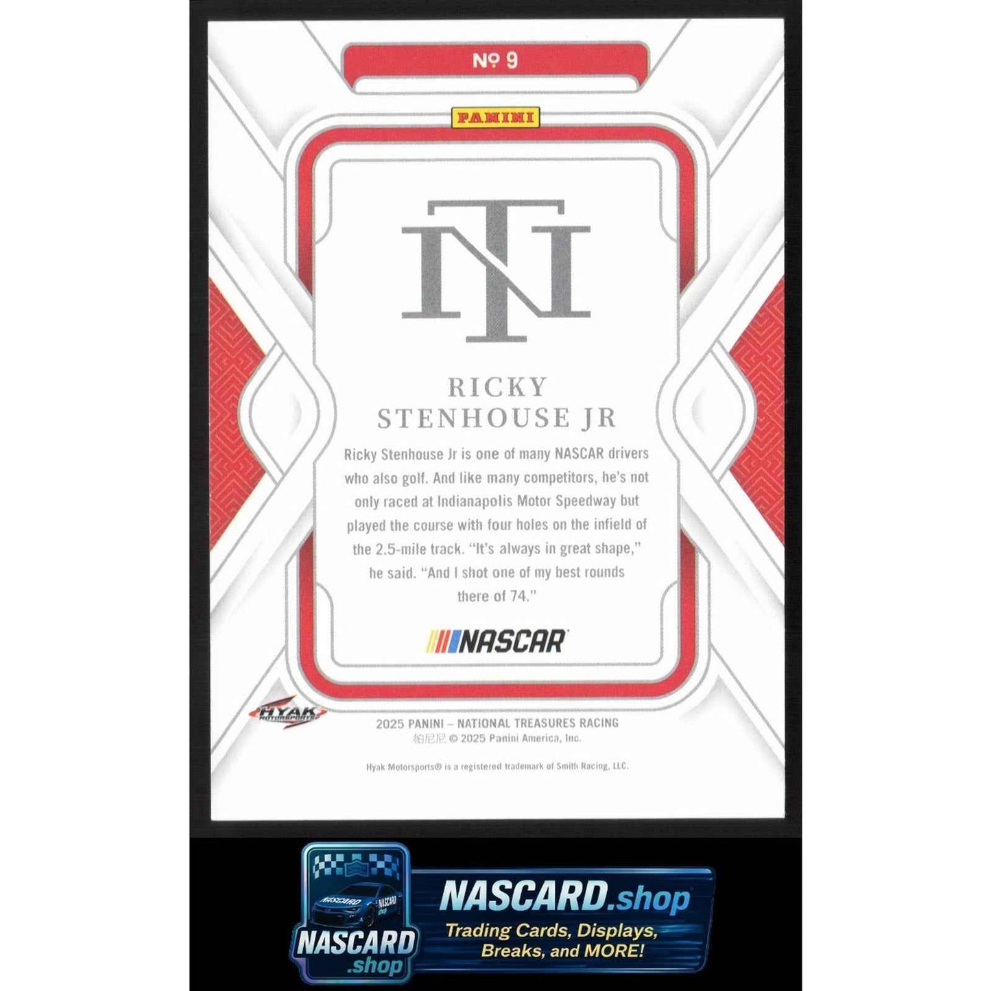 2025 Panini National Treasures #9 Ricky Stenhouse Jr Holo Silver #/25