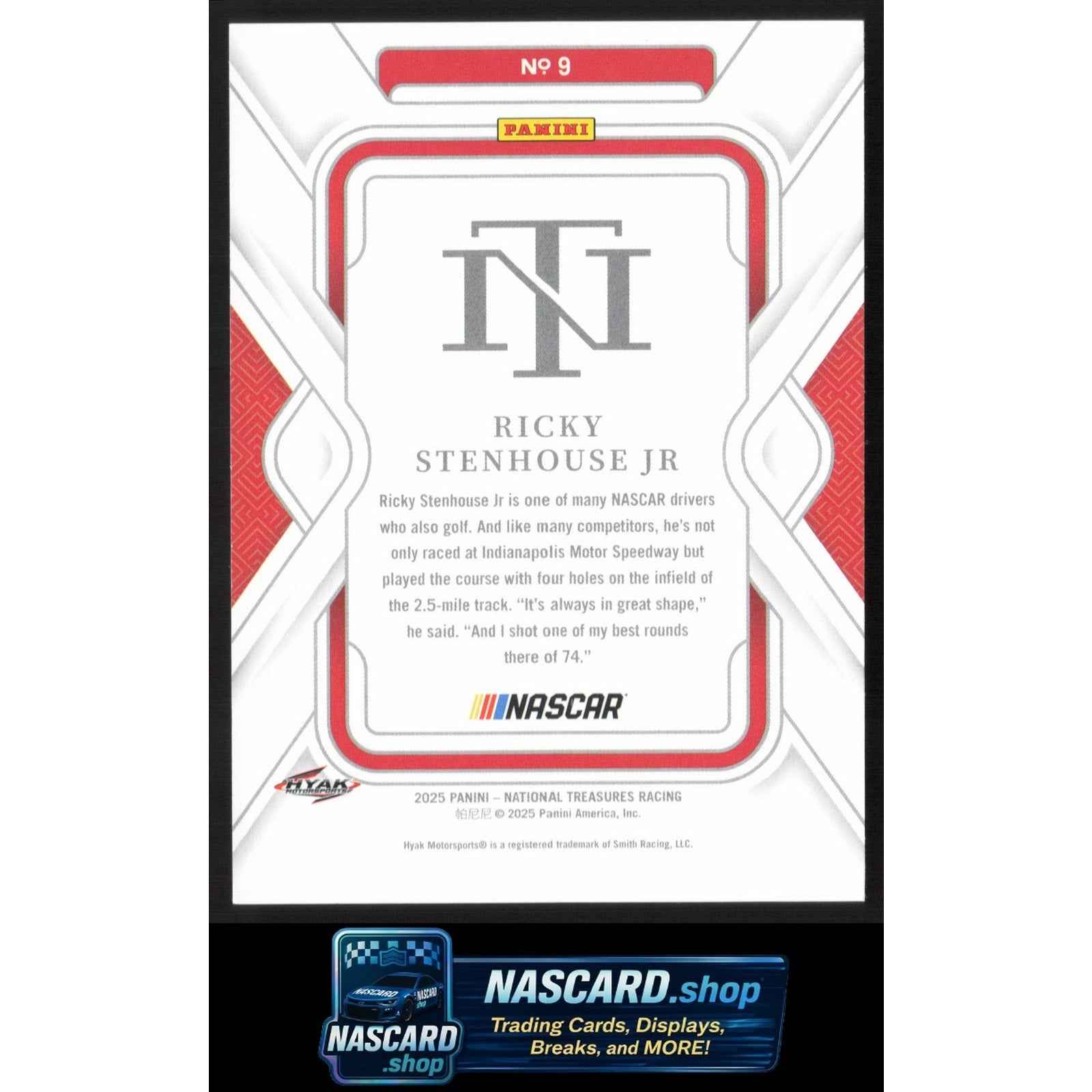2025 Panini National Treasures #9 Ricky Stenhouse Jr Holo Silver #/25