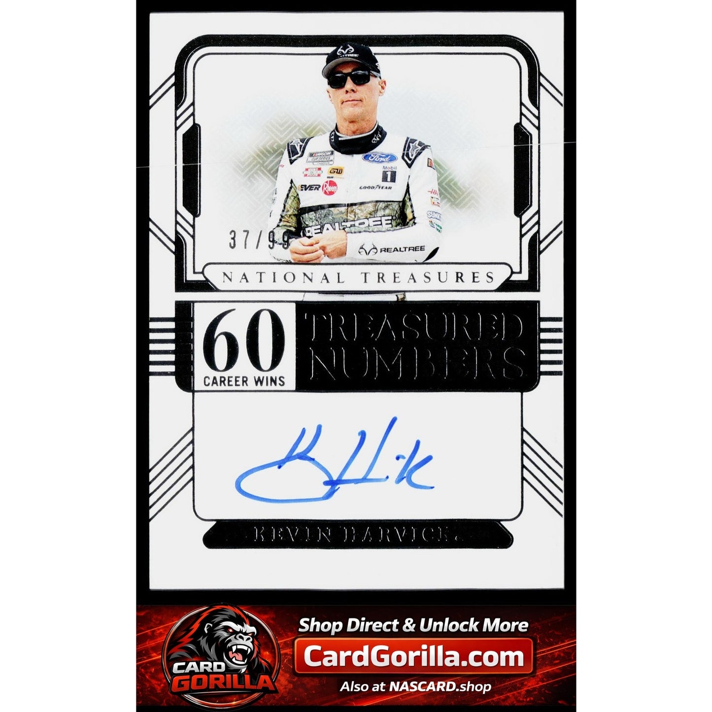 2025 Panini National Treasures Kevin Harvick Treasured Numbers Signatures #/99